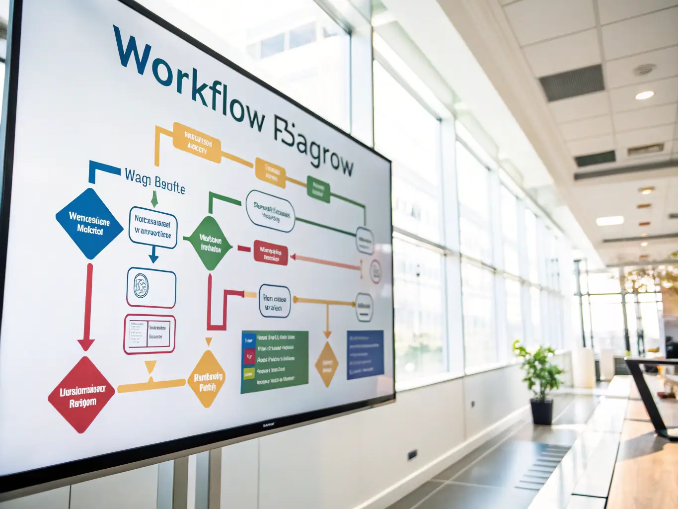 A flowchart illustrating improved business processes and operational workflows, highlighting efficiency gains and streamlined operations.